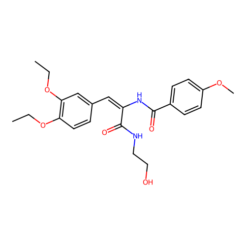 N-[2-(3,4-diethoxyphenyl)-1-(2-hydroxyethylcarbamoyl)ethenyl]-4-methoxy-benzamide structure