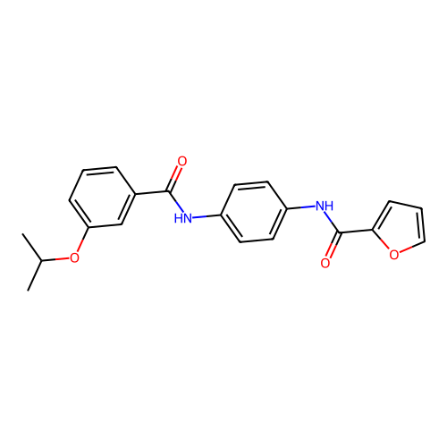 N-[4-[(3-propan-2-yloxybenzoyl)amino]phenyl]furan-2-carboxamide structure