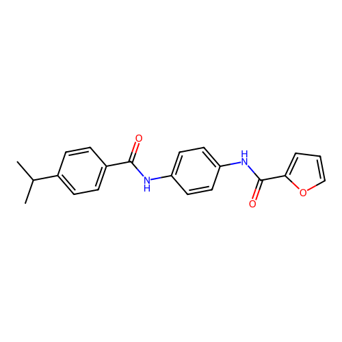 N-[4-[(4-propan-2-ylbenzoyl)amino]phenyl]furan-2-carboxamide structure