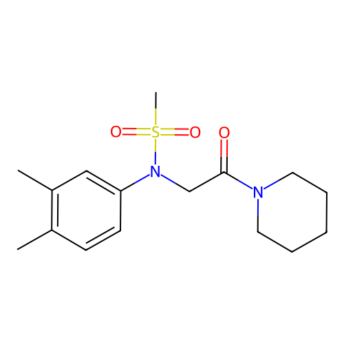 N-(3,4-dimethylphenyl)-N-(2-oxo-2-piperidin-1-ylethyl)methanesulfonamide structure