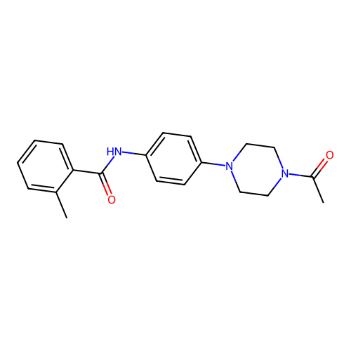 N-[4-(4-acetylpiperazin-1-yl)phenyl]-2-methylbenzamide structure
