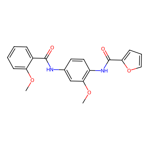N-{2-methoxy-4-[(2-methoxybenzoyl)amino]phenyl}-2-furamide structure
