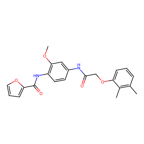 N-(4-{[(2,3-dimethylphenoxy)acetyl]amino}-2-methoxyphenyl)-2-furamide structure