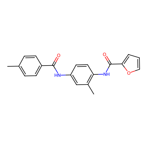 N-{2-methyl-4-[(4-methylbenzoyl)amino]phenyl}-2-furamide structure