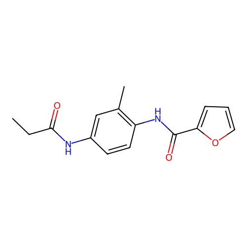 N-[2-methyl-4-(propanoylamino)phenyl]furan-2-carboxamide structure