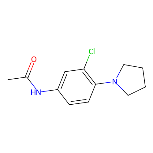N-[3-chloro-4-(pyrrolidin-1-yl)phenyl]acetamide structure