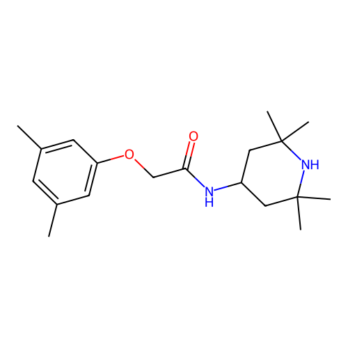 2-(3,5-dimethylphenoxy)-N-(2,2,6,6-tetramethylpiperidin-4-yl)acetamide structure