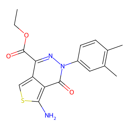 Ethyl 5-amino-3-(3,4-dimethylphenyl)-4-oxothieno[3,4-d]pyridazine-1-carboxylate structure
