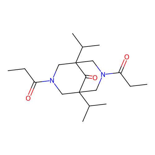 (1s,5s)-3,7-Dipropanoyl-1,5-di(propan-2-yl)-3,7-diazabicyclo[3.3.1]nonan-9-one structure