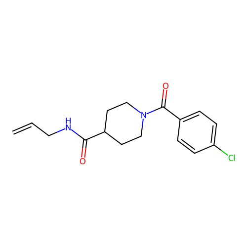 N-Allyl-1-(4-chlorobenzoyl)piperidine-4-carboxamide structure