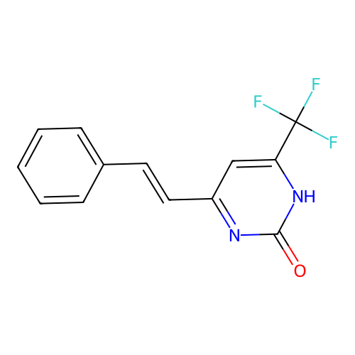 4-[(1E)-2-phenylethenyl]-6-(trifluoromethyl)pyrimidin-2-ol structure