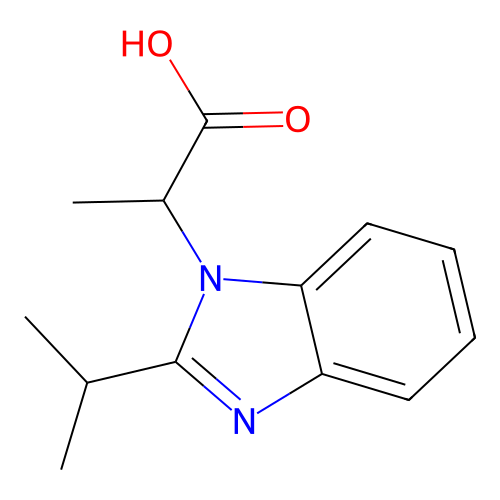alpha-Methyl-2-(1-methylethyl)-1H-benzimidazole-1-acetic acid structure