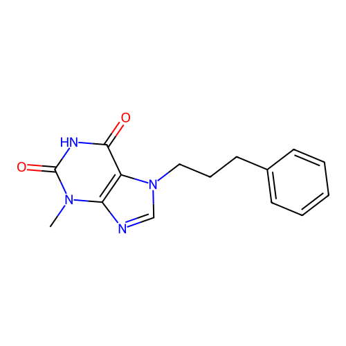 3-methyl-7-(3-phenylpropyl)-1H-purine-2,6(3H,7H)-dione structure