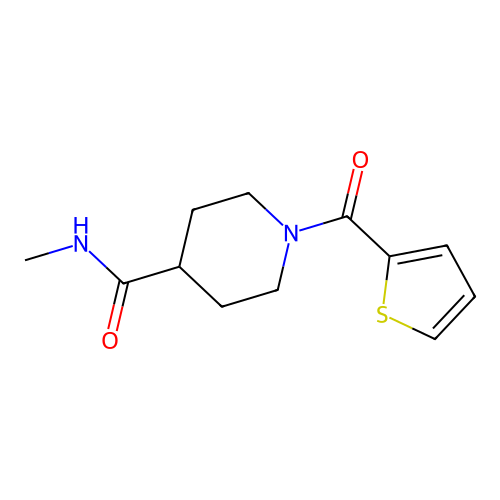 N-methyl-1-(thiophene-2-carbonyl)piperidine-4-carboxamide structure