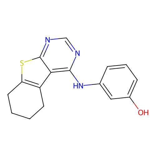3-(5,6,7,8-Tetrahydro[1]benzothieno[2,3-d]pyrimidin-4-ylamino)phenol structure