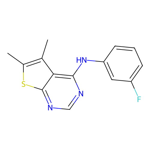 N-(3-fluorophenyl)-5,6-dimethylthieno[2,3-d]pyrimidin-4-amine structure