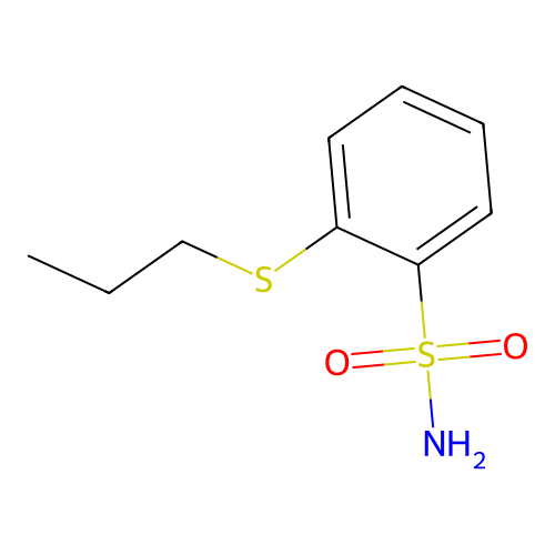 o-(Propylthio)benzenesulphonamide structure