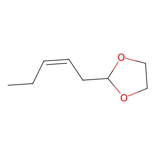 2-[(Z)-pent-2-enyl]-1,3-dioxolane structure