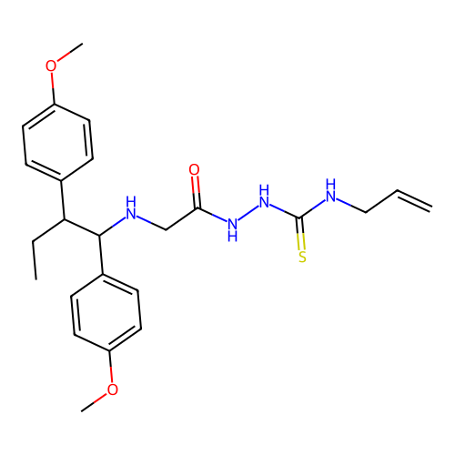 1-[[2-[1,2-Bis(4-methoxyphenyl)butylamino]acetyl]amino]-3-prop-2-enylthiourea structure