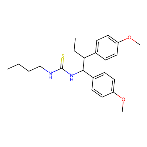 N-[1,2-Bis(4-methoxyphenyl)butyl]-N'-butylthiourea structure