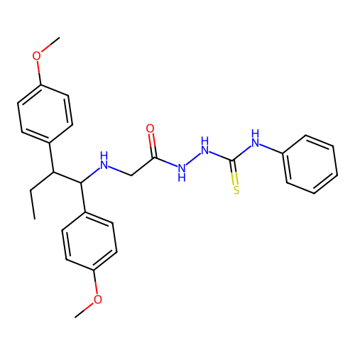 1-[[2-[1,2-Bis(4-methoxyphenyl)butylamino]acetyl]amino]-3-phenylthiourea structure