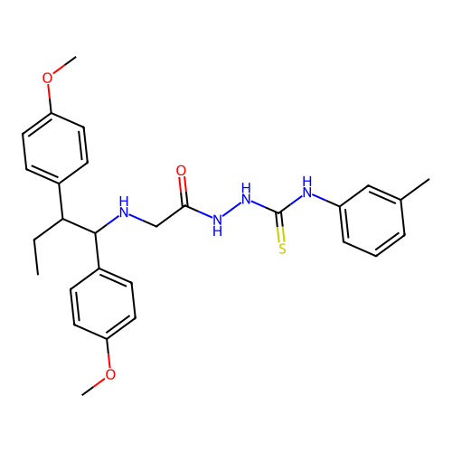1-[[2-[1,2-bis(4-methoxyphenyl)butylamino]acetyl]amino]-3-(3-methylphenyl)thiourea structure