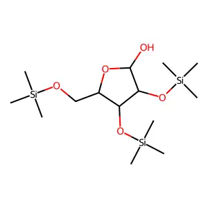 2,3,5-Tris-O-(trimethylsilyl)pentofuranose structure
