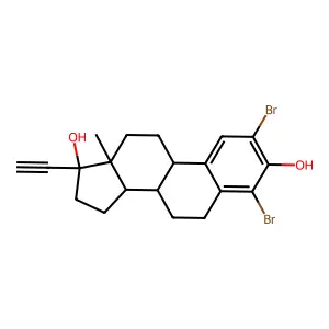 2,4-Dibromo-17-ethynyl(6,7)estradiol structure