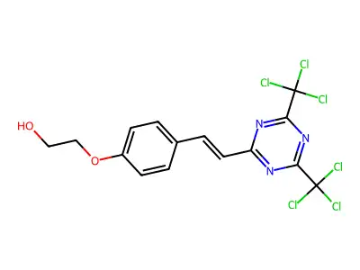 2-[4-[2-[4,6-Bis(trichloromethyl)-1,3,5-triazin-2-yl]ethenyl]phenoxy]ethanol structure