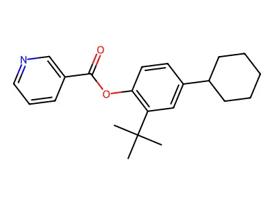 4-Cyclohexyl-2-(1,1-dimethylethyl)phenyl 3-pyridinecarboxylate structure