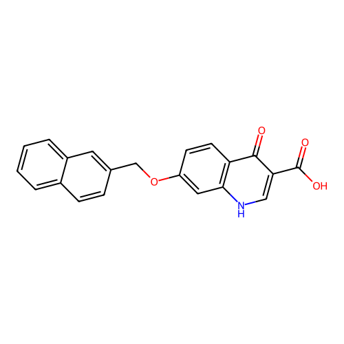 7-(naphthalen-2-ylmethoxy)-4-oxo-1H-quinoline-3-carboxylic acid structure