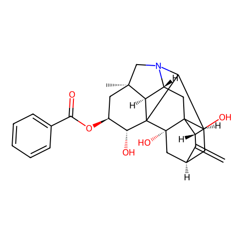 Hetisan-1,2,9,15-tetrol, 2-benzoate, (1-beta,2-alpha,15-beta)- structure