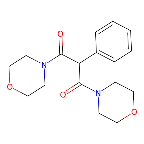 Morpholine, 4,4'-(1,3-dioxo-2-phenyl-1,3-propanediyl)bis- structure