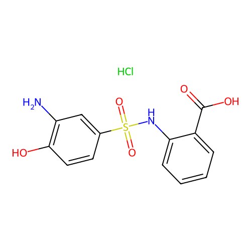 2-[[(3-Amino-4-hydroxyphenyl)sulphonyl]amino]benzoic acid hydrochloride structure