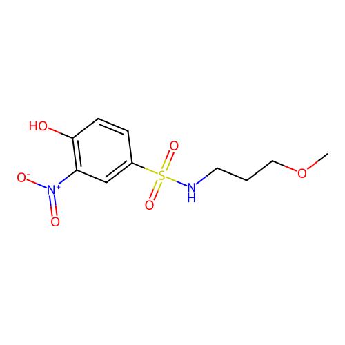4-Hydroxy-N-(3-methoxypropyl)-3-nitrobenzenesulphonamide structure