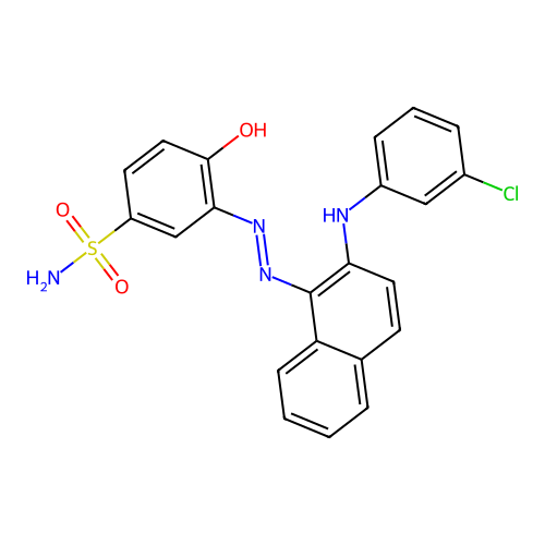 3-((2-((3-Chlorophenyl)amino)-1-naphthyl)azo)-4-hydroxybenzenesulphonamide structure