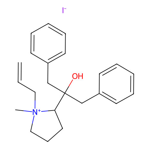 Pyrrolidinium, 1-allyl-2-(1,3-diphenyl-2-hydroxypropyl)-1-methyl-, iodide structure