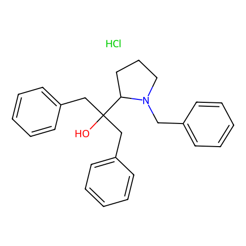 2-(1-Benzylpyrrolidin-2-yl)-1,3-diphenylpropan-2-ol--hydrogen chloride (1/1) structure