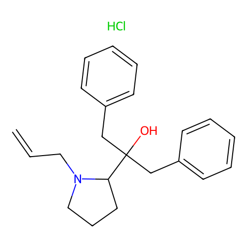 2-Pyrrolidinemethanol, 1-allyl-alpha,alpha-dibenzyl-, hydrochloride structure