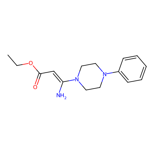 Ethyl 3-amino-3-(4-phenylpiperazin-1-yl)prop-2-enoate structure