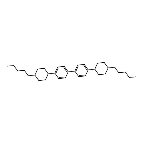 (trans(trans))-4,4'-Bis(4-pentylcyclohexyl)biphenyl structure