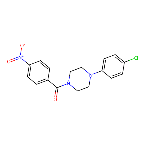 [4-(4-Chlorophenyl)piperazin-1-yl]-(4-nitrophenyl)methanone structure