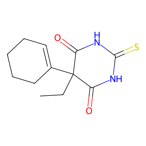 5-(Cyclohex-1-en-1-yl)-5-ethyl-2-sulfanylidenedihydropyrimidine-4,6(1H,5H)-dione structure
