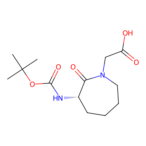 (S)-2-(3-((tert-Butoxycarbonyl)amino)-2-oxoazepan-1-yl)acetic acid structure