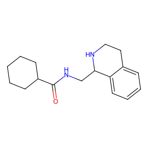 N-(1,2,3,4-tetrahydroisoquinolin-1-ylmethyl)cyclohexanecarboxamide structure