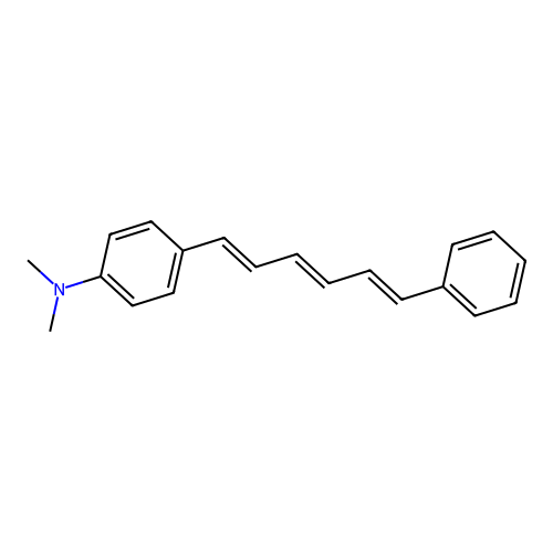 N,N-dimethyl-4-(6-phenylhexa-1,3,5-trienyl)aniline structure