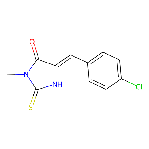 4-Imidazolidinone, 5-((4-chlorophenyl)methylene)-3-methyl-2-thioxo- structure