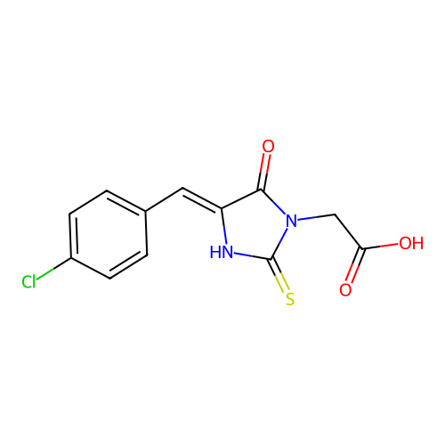 1-Imidazolidineacetic acid, 4-((4-chlorophenyl)methylene)-5-oxo-2-thioxo- structure