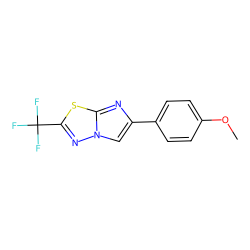 6-(4-Methoxyphenyl)-2-(trifluoromethyl)imidazo(2,1-b)(1,3,4)thiadiazole structure