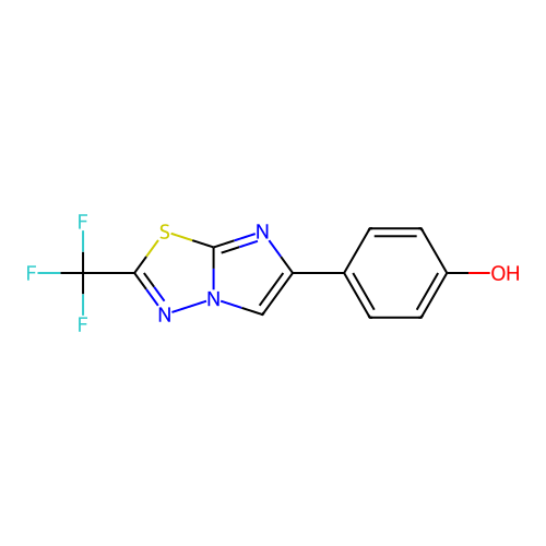 4-[2-(Trifluoromethyl)imidazo[2,1-b][1,3,4]thiadiazol-6-yl]phenol structure